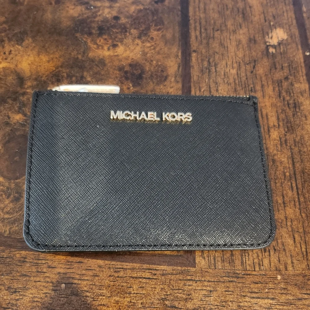 Michael Kors Jet Set Travel Top Zip Card Case NEW